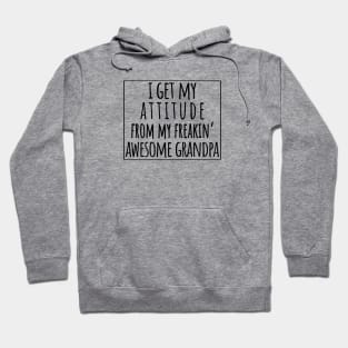 I Get My Attitude From My Freaking Awesome Grandpa, Funny Perfect Gift Idea, Family Matching. Hoodie